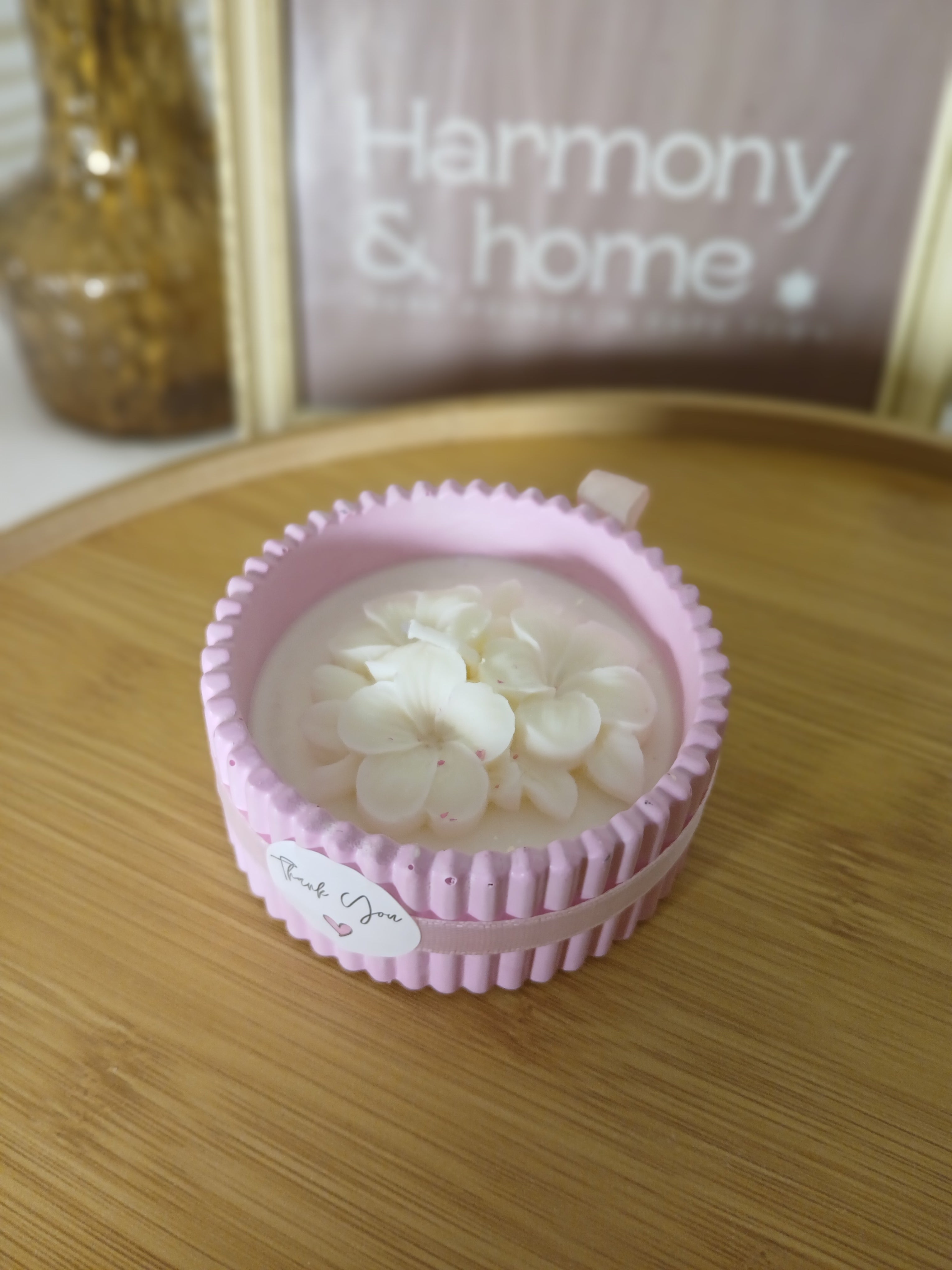 Velvet Blush - Petite plumeria bloom candle